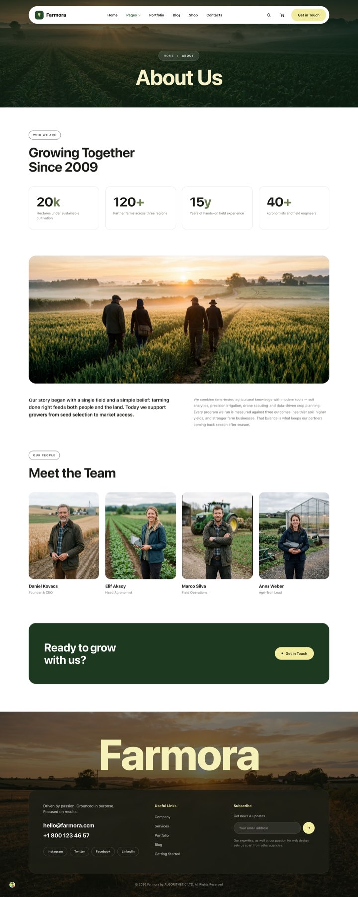 Farmora Green — About Us page