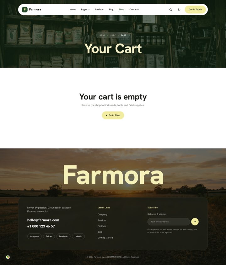 Farmora Green — Cart page