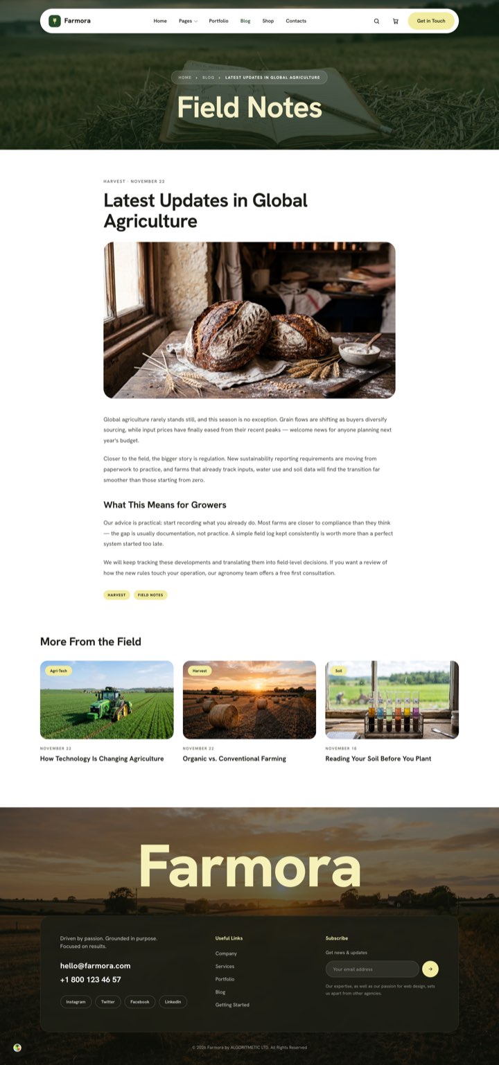 Farmora Green — Blog Single page