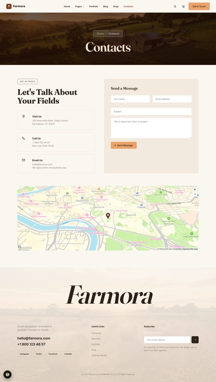 Terra — Contacts + Map page