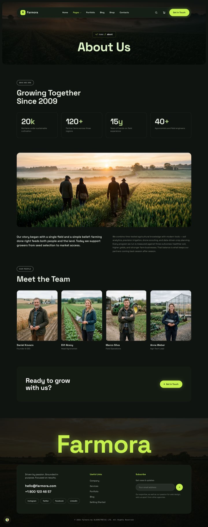 Nightfield — About Us page