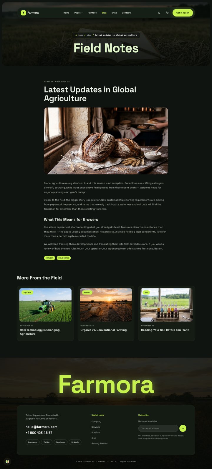 Nightfield — Blog Single page