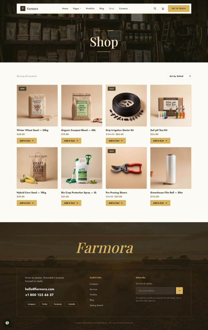 Golden Estate — Shop page