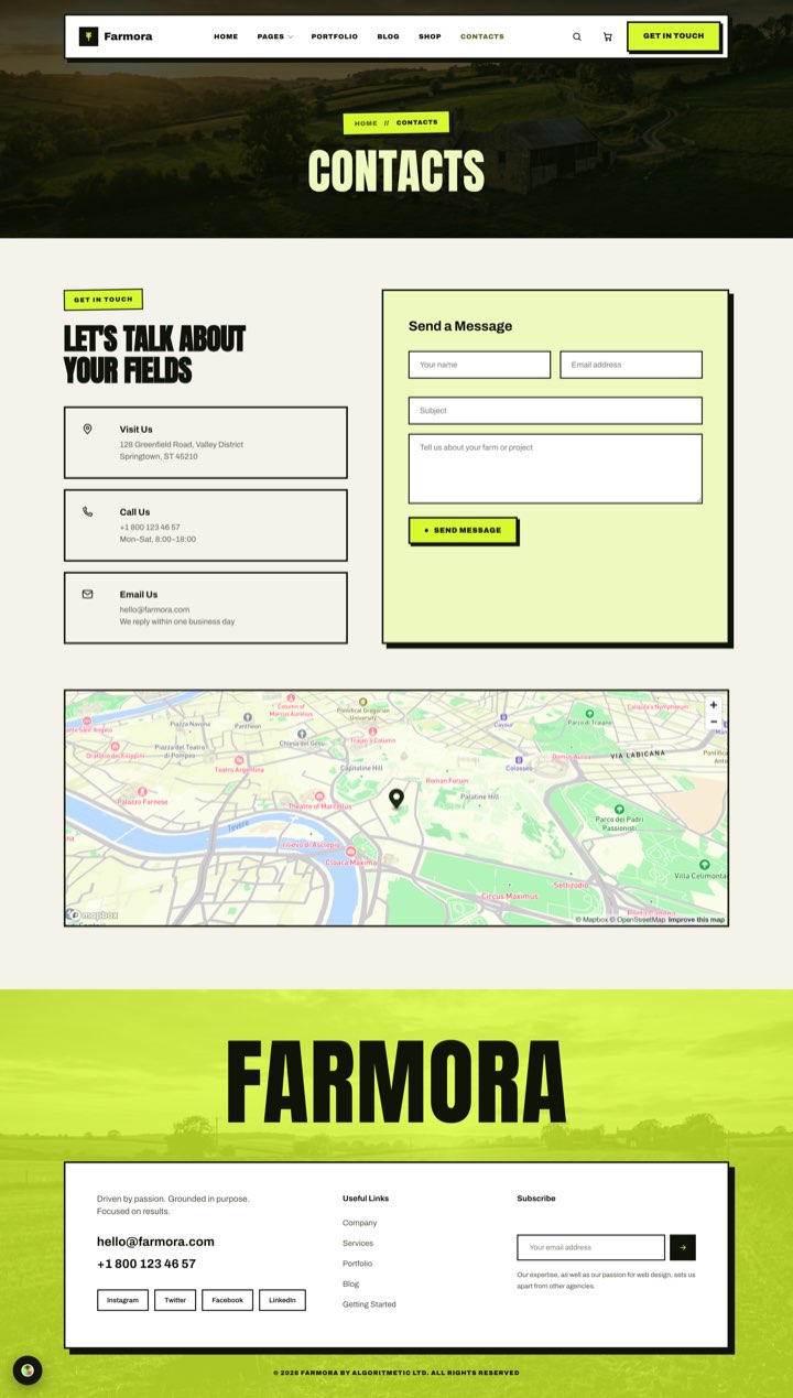 Bold Acre — Contacts + Map page