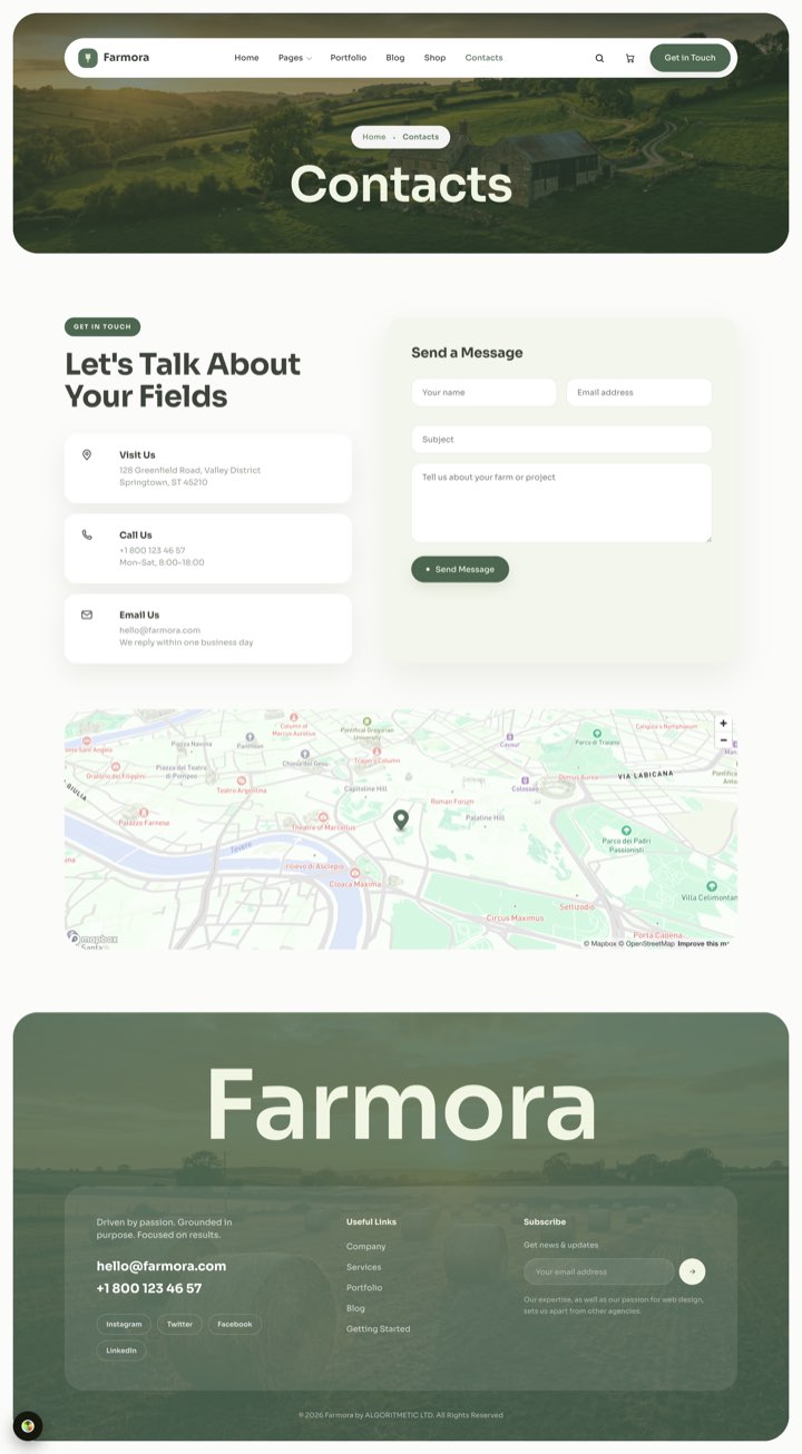 Meadow — Contacts + Map page