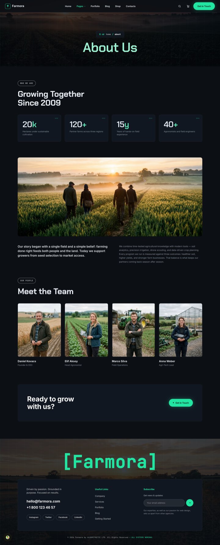 AgriTech — About Us page