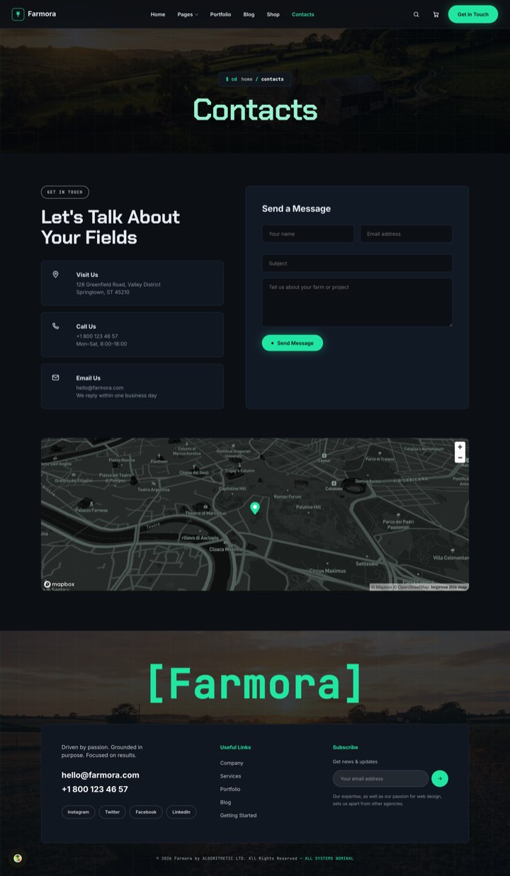 AgriTech — Contacts + Map page