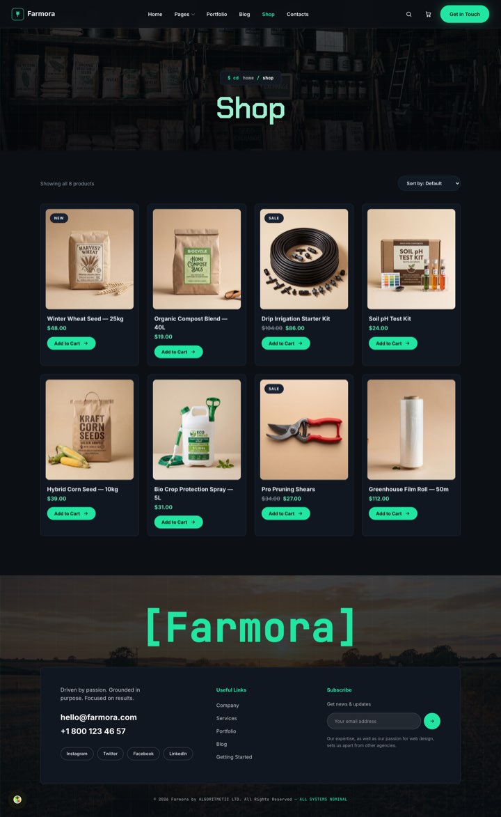 AgriTech — Shop page
